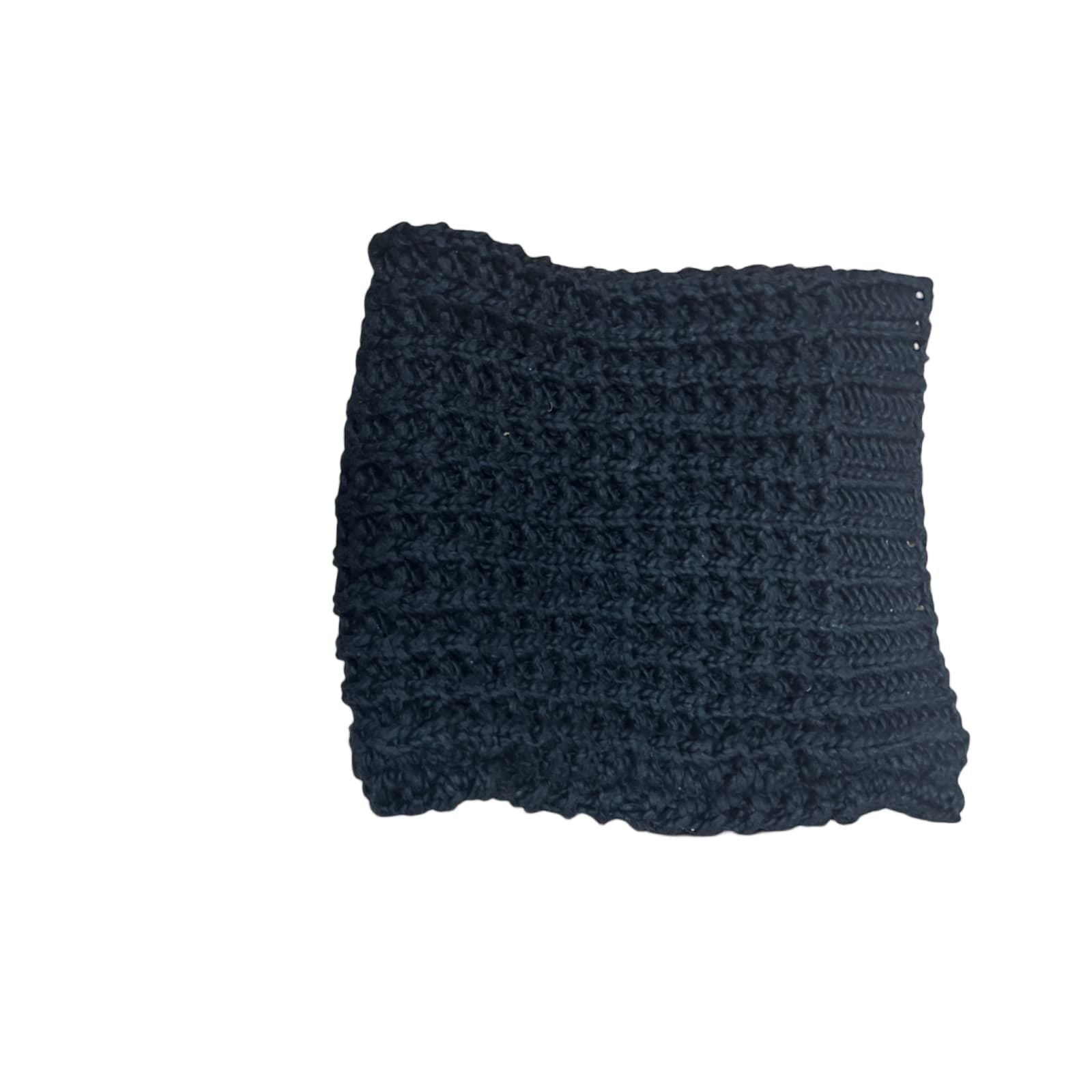 🖤 Grobstrick Loop Schwarz 38x30 cm –  Handgestrickter Look 🖤