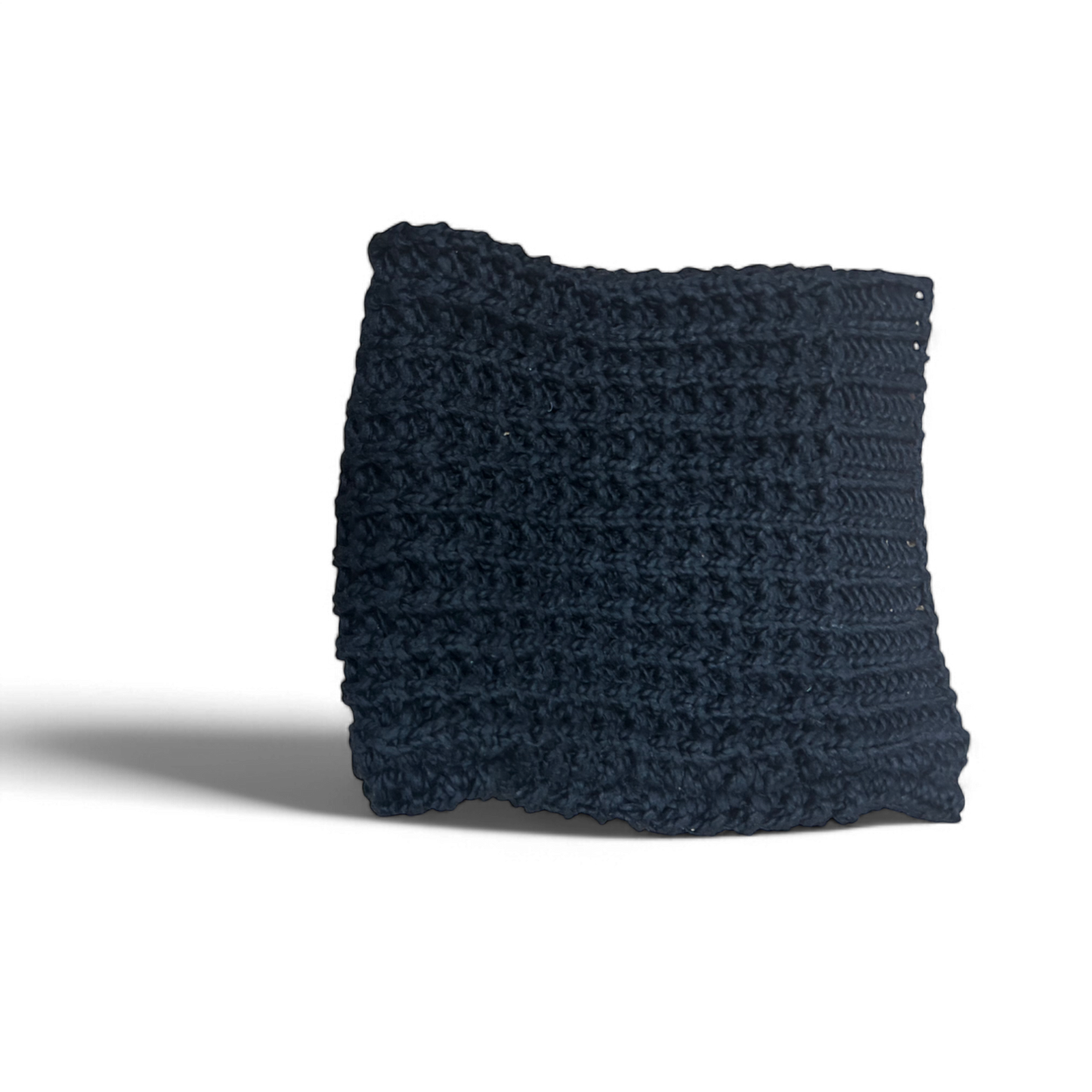 🖤 Grobstrick Loop Schwarz 38x30 cm –  Handgestrickter Look 🖤