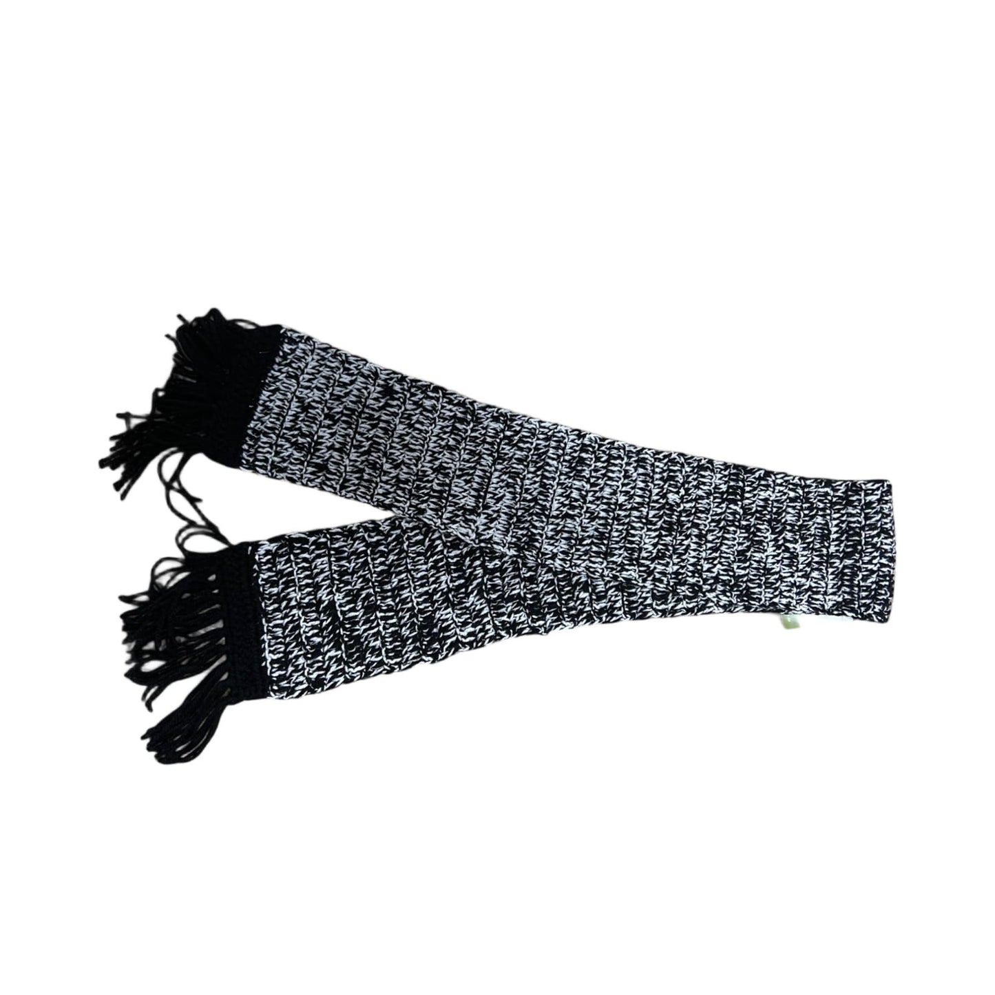 🖤🧣 Schal Schwarz-Weiß 140x15 cm – Mit Fransen 🧣🖤