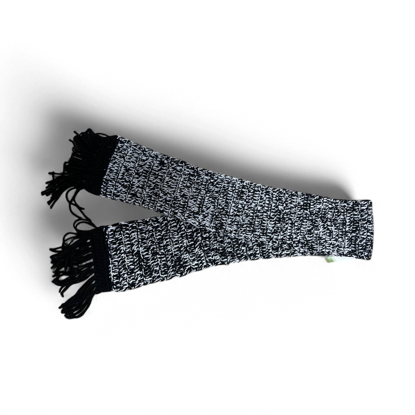 🖤🧣 Schal Schwarz-Weiß 140x15 cm – Mit Fransen 🧣🖤