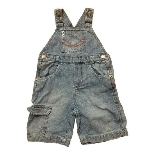 Outfit Baby Latzhose Jeans kurz Cargo blau Gr 74 Baumwolle Denim Sommer