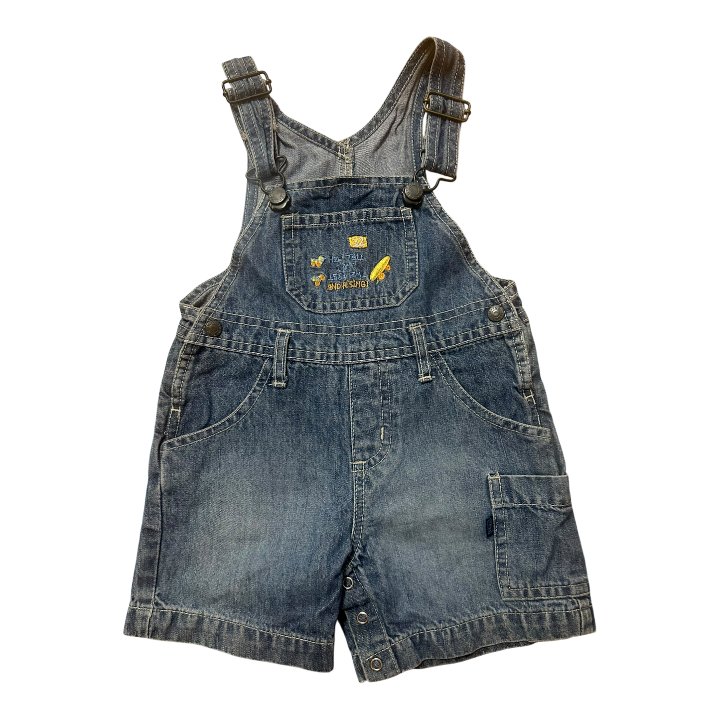 TCM Tchibo Baby Latzhose Jungen kurz Gr 74 Blau Sommer Baumwolle Kinderhose