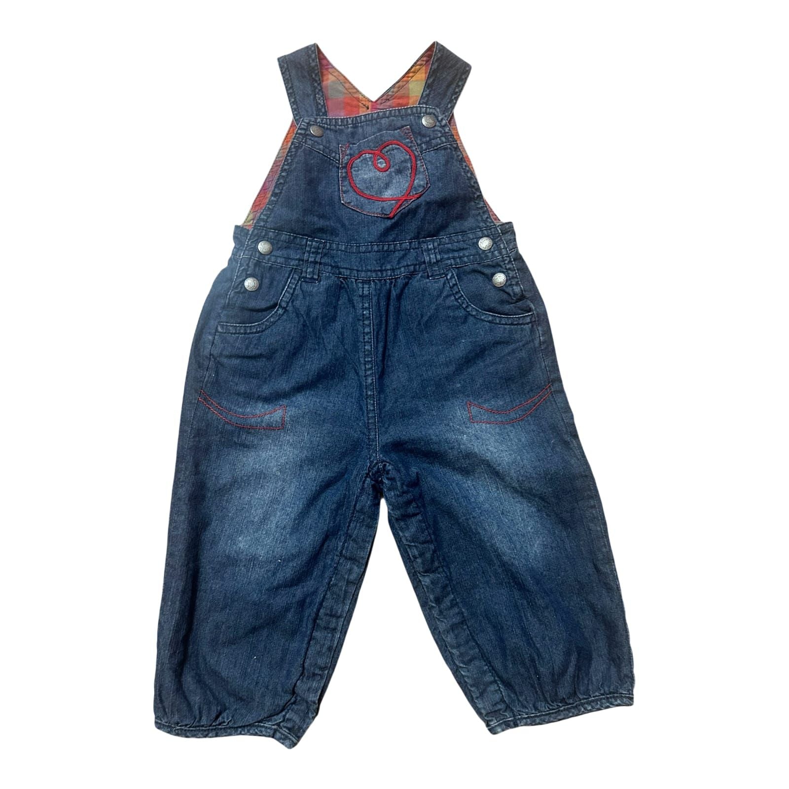 DPam Baby Latzhose Jeans blau Gr 74 Baumwolle Overall Kinderhose Mädchen