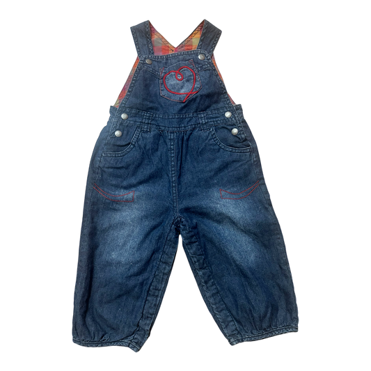 DPam Baby Latzhose Jeans blau Gr 74 Baumwolle Overall Kinderhose Mädchen