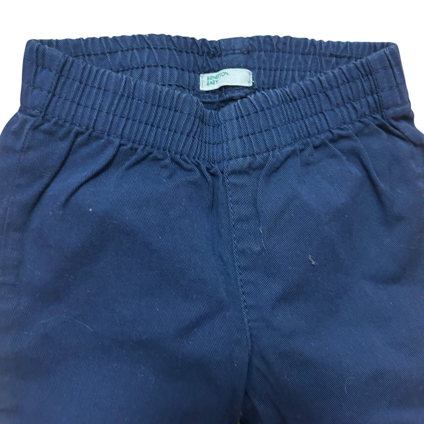 Benetton Baby Mädchen Hose Gr 62 Blau Baumwolle Gummibund Rüschen Sommer