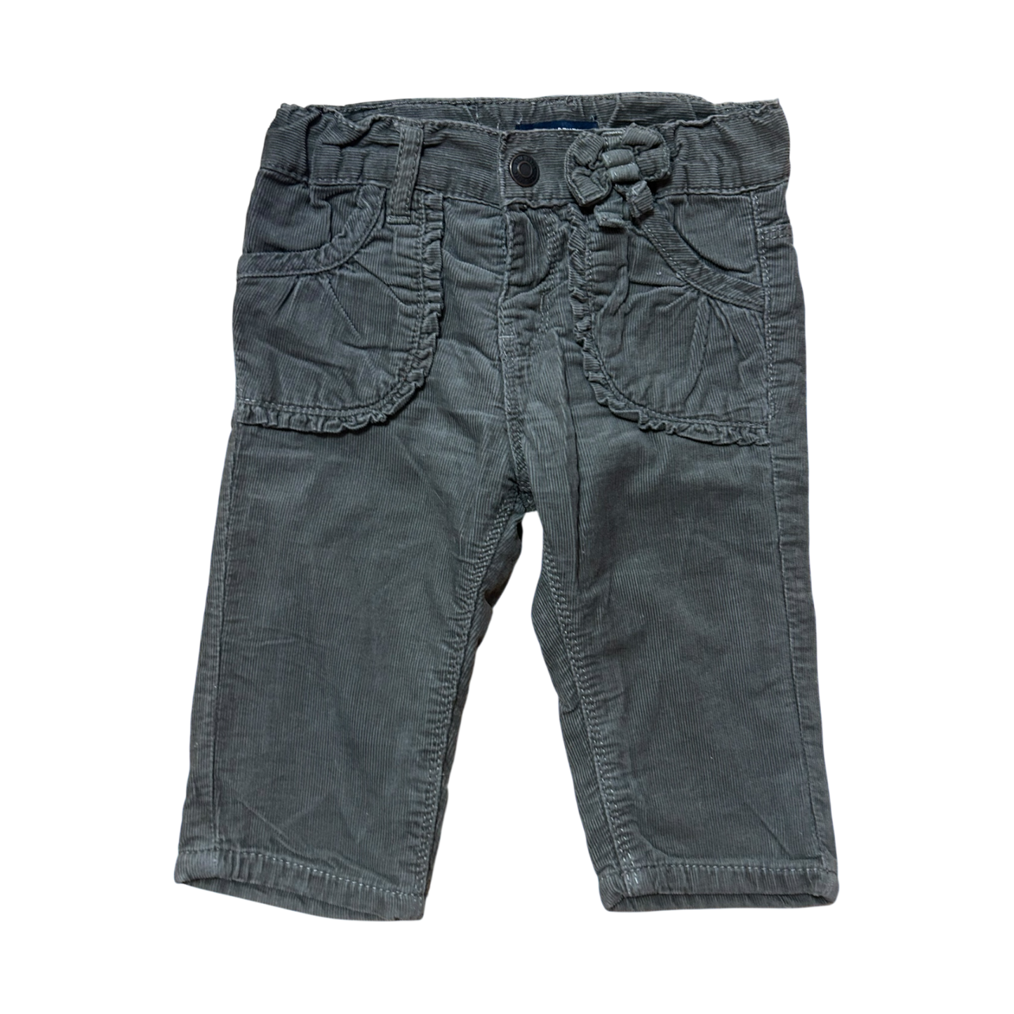 Blue Seven Mädchen Cordhose Gr 68 Grau Baumwolle Herz Stickerei Baby Hose