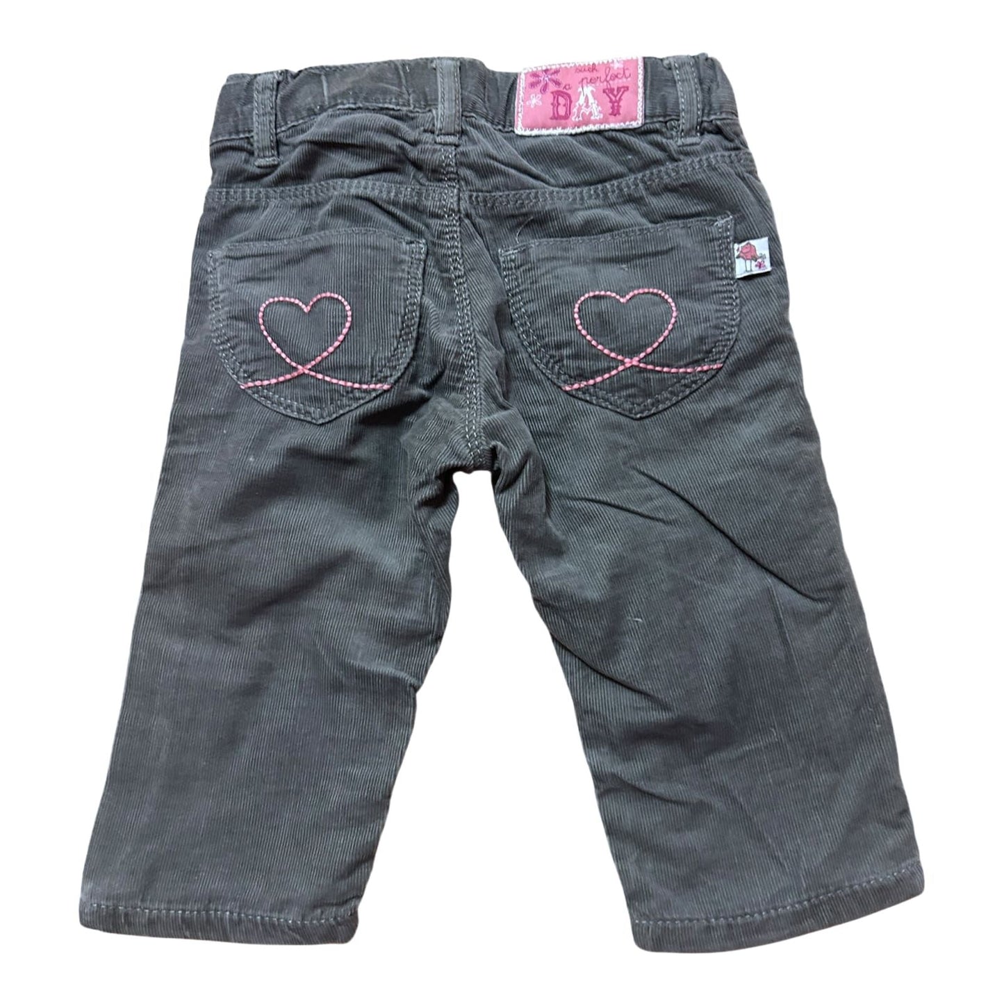 Blue Seven Mädchen Cordhose Gr 68 Grau Baumwolle Herz Stickerei Baby Hose