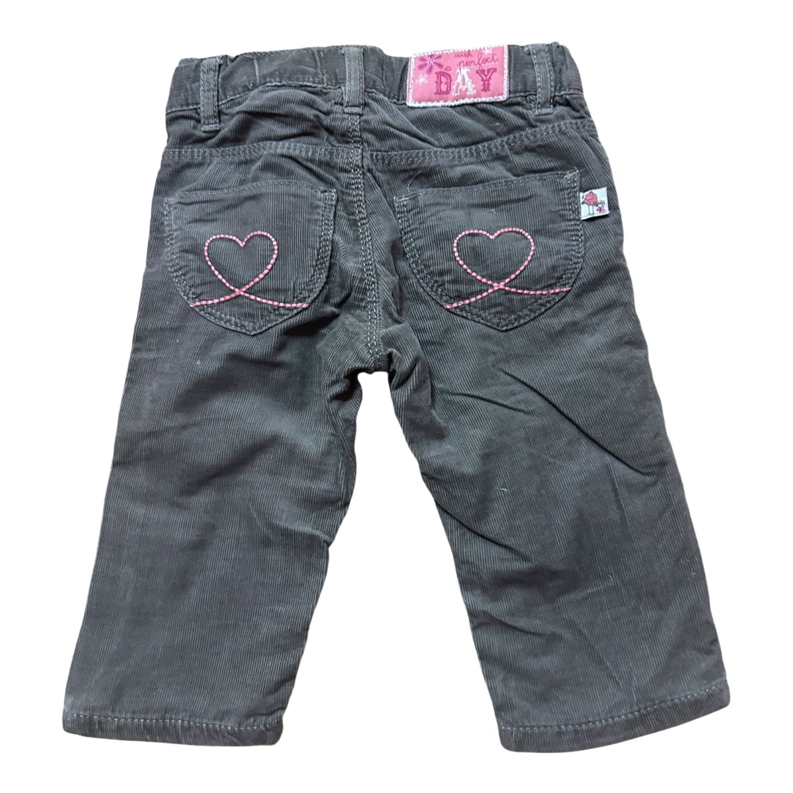 Blue Seven Mädchen Cordhose Gr 68 Grau Baumwolle Herz Stickerei Baby Hose