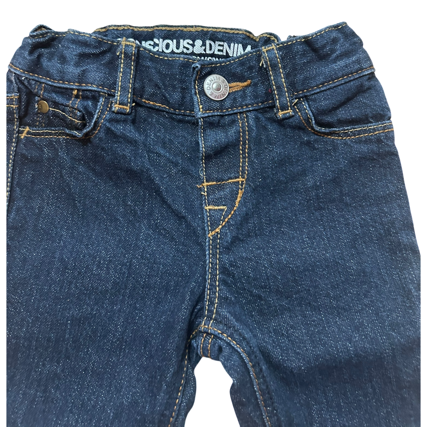 H&M Conscious Denim Baby Jungen Jeans Gr 68 Blau Baumwolle Stretch Bund