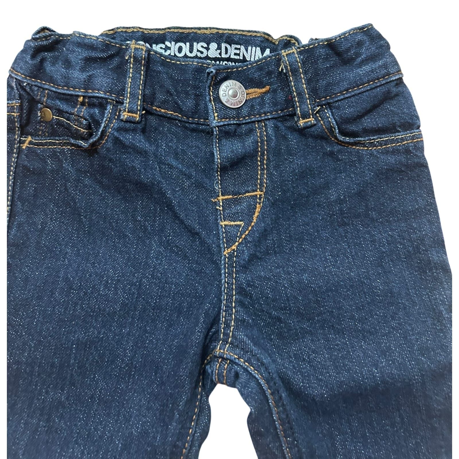 H&M Conscious Denim Baby Jungen Jeans Gr 68 Blau Baumwolle Stretch Bund