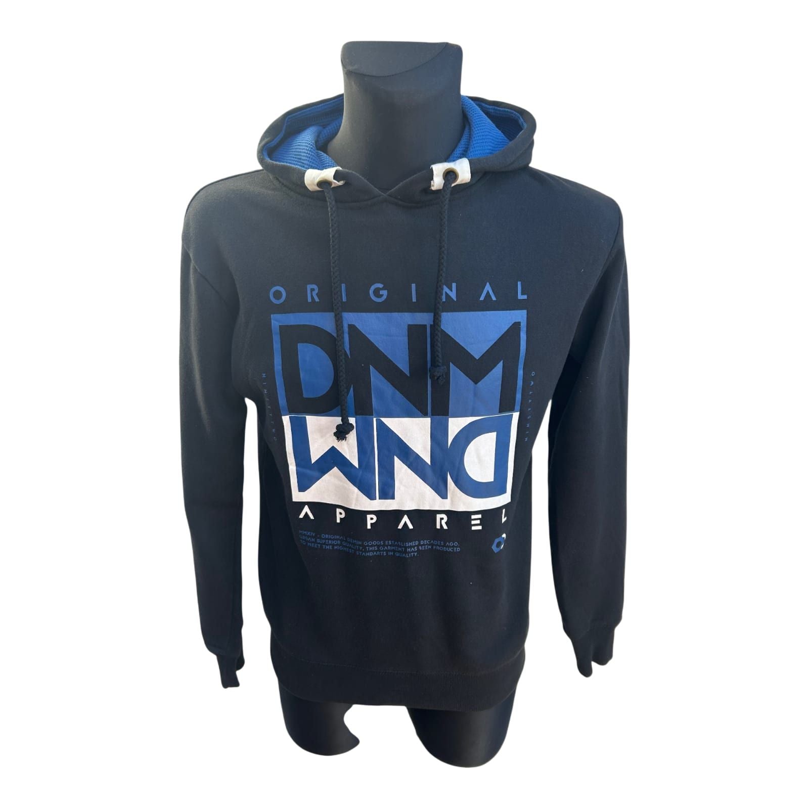 FSBN Hoodie Herren Gr M Schwarz Blau Kapuzenpullover Slim Fit Streetwear Sportlich