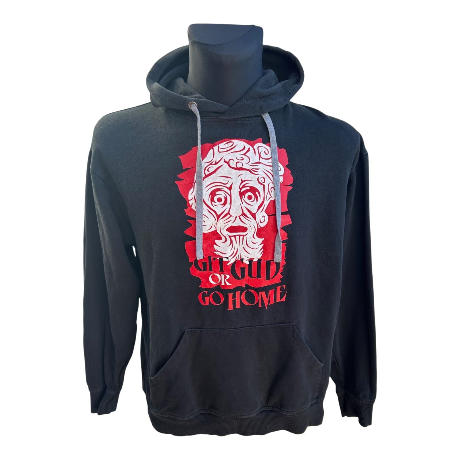 Spread Hoodie Herren Gr XL Schwarz Rot Kapuzenpullover Git Gud Print Gaming Style