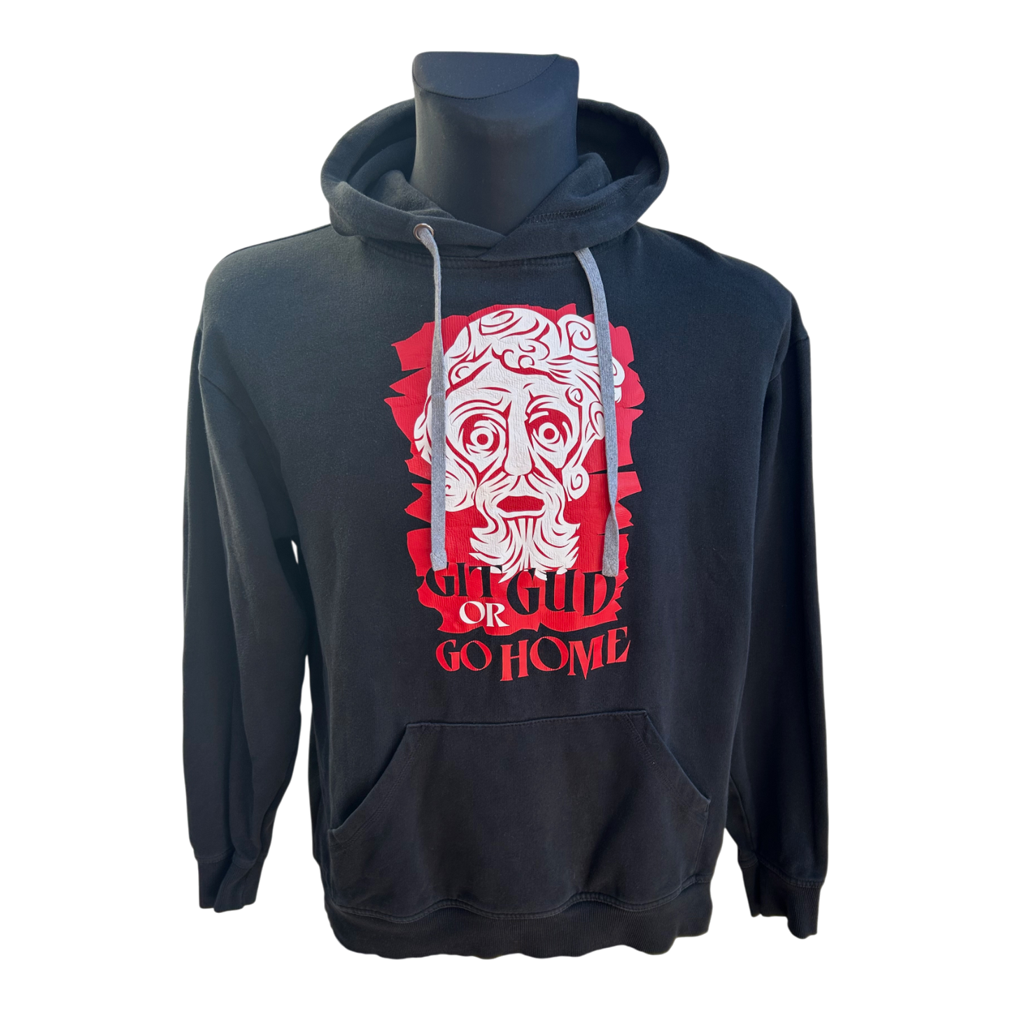 Spread Hoodie Herren Gr XL Schwarz Rot Kapuzenpullover Git Gud Print Gaming Style