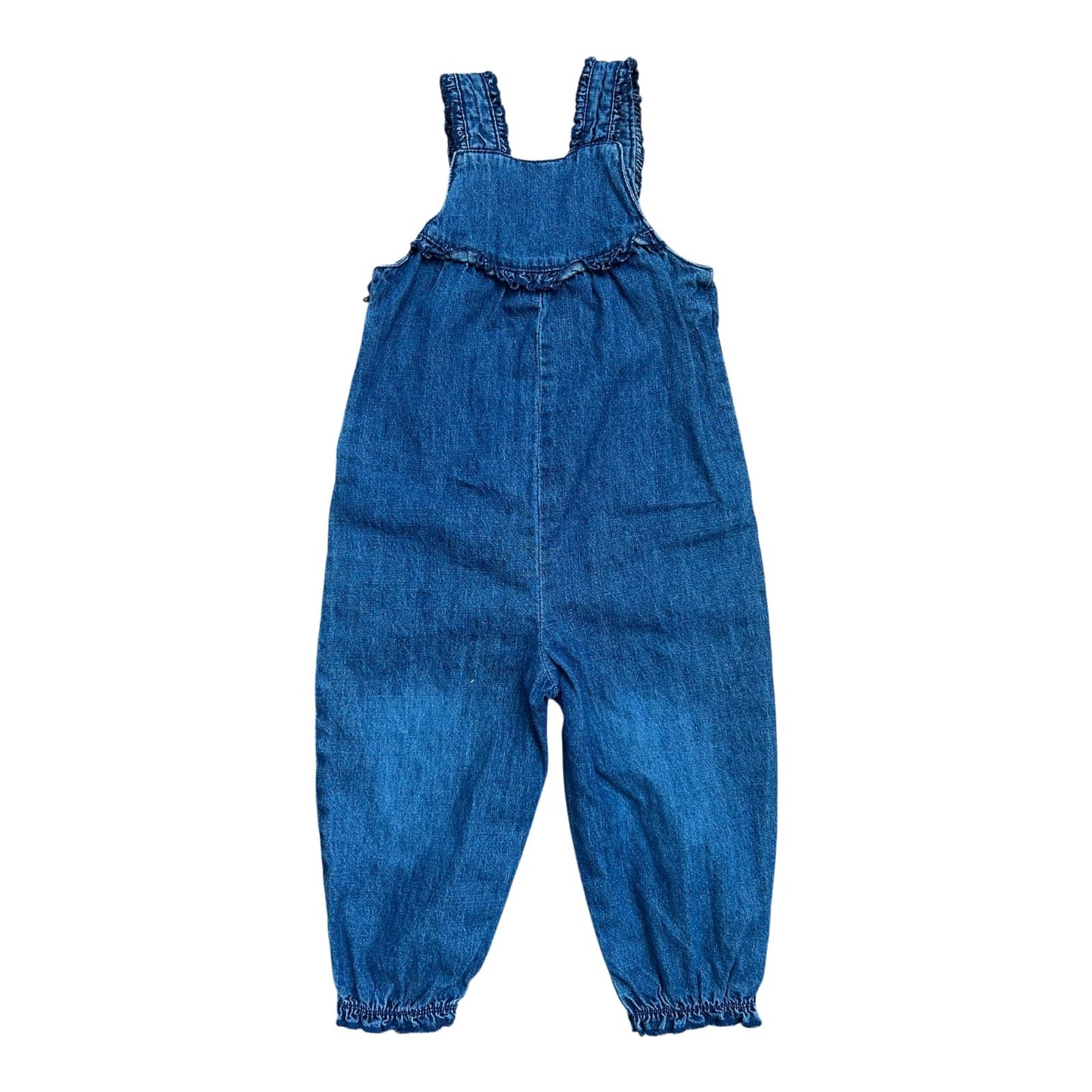Topolino Baby Mädchen Latzhose Gr 86 Blau Denim Baumwolle Dino Rüschen