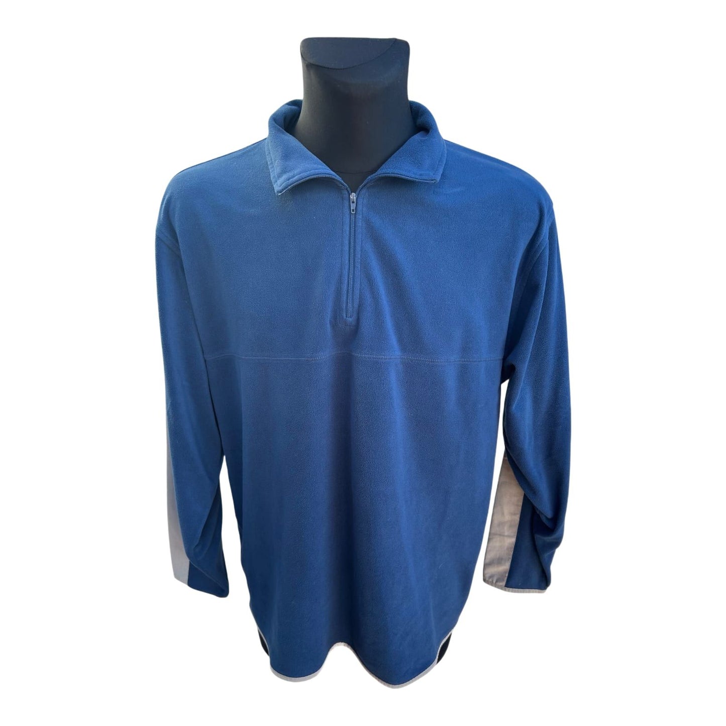 TCM Fleecepullover Herren Gr XL Blau Grau Halbzip Warm Weich Outdoor Freizeit Klassisch