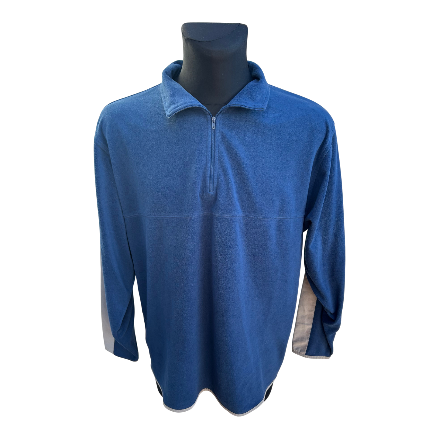 TCM Fleecepullover Herren Gr XL Blau Grau Halbzip Warm Weich Outdoor Freizeit Klassisch