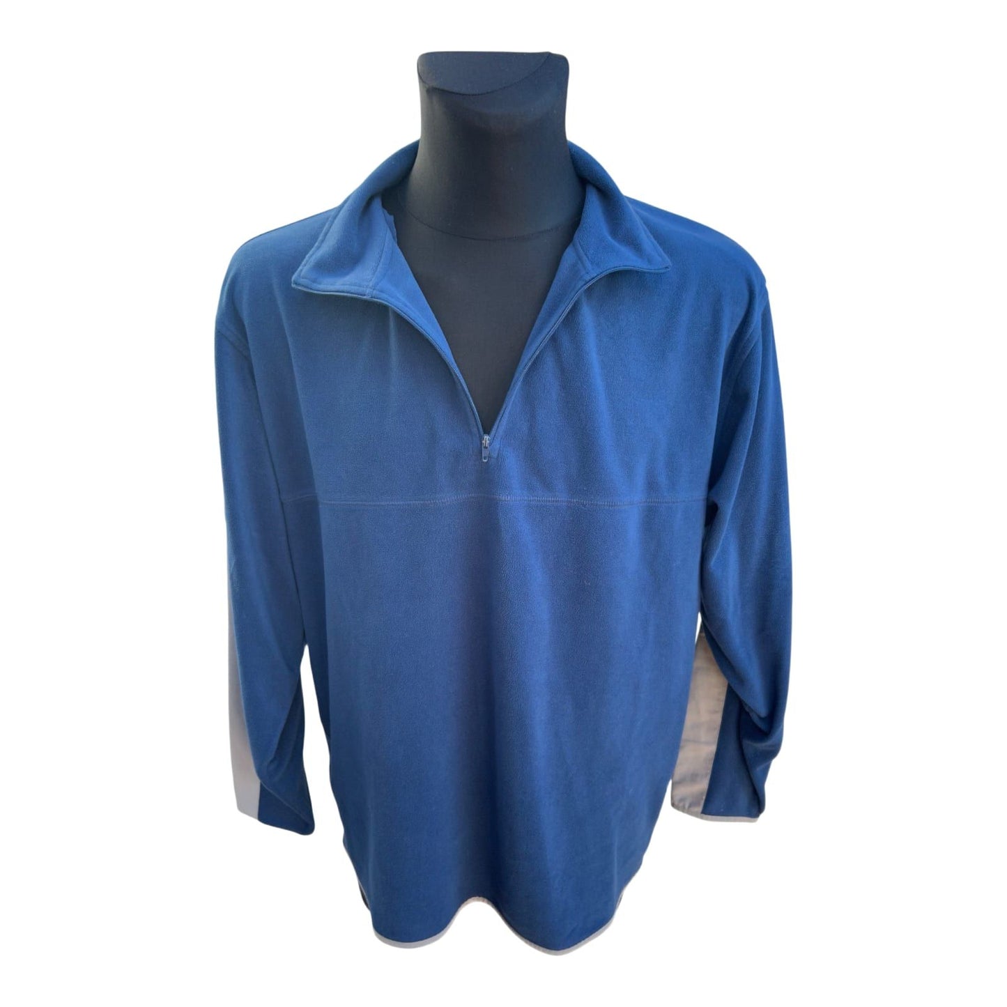 TCM Fleecepullover Herren Gr XL Blau Grau Halbzip Warm Weich Outdoor Freizeit Klassisch