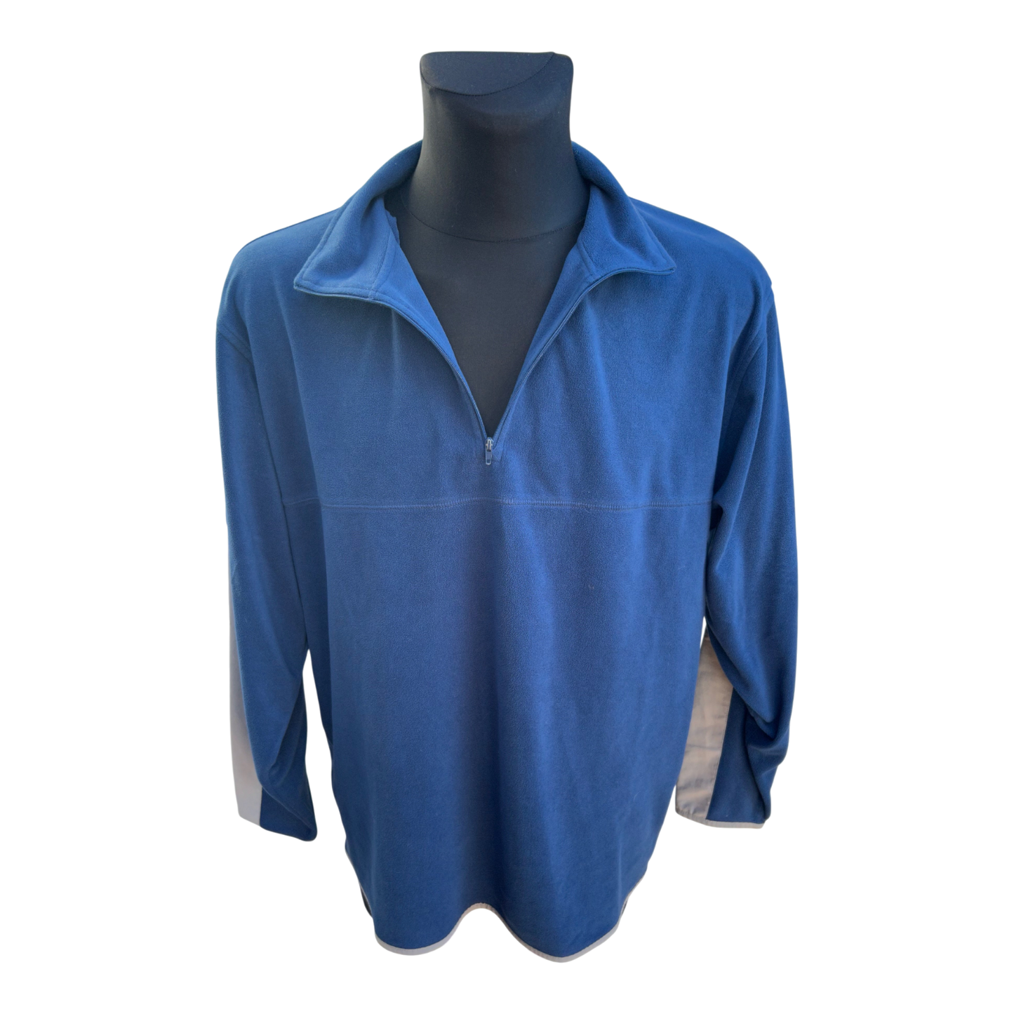 TCM Fleecepullover Herren Gr XL Blau Grau Halbzip Warm Weich Outdoor Freizeit Klassisch