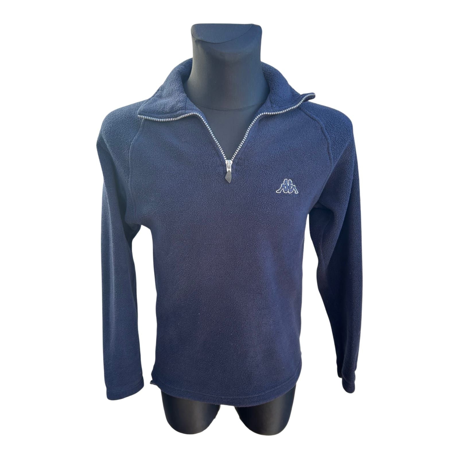 Kappa Fleecepullover Herren Gr S Dunkelblau Halbzip Logo Stick Warm Weich Klassisch