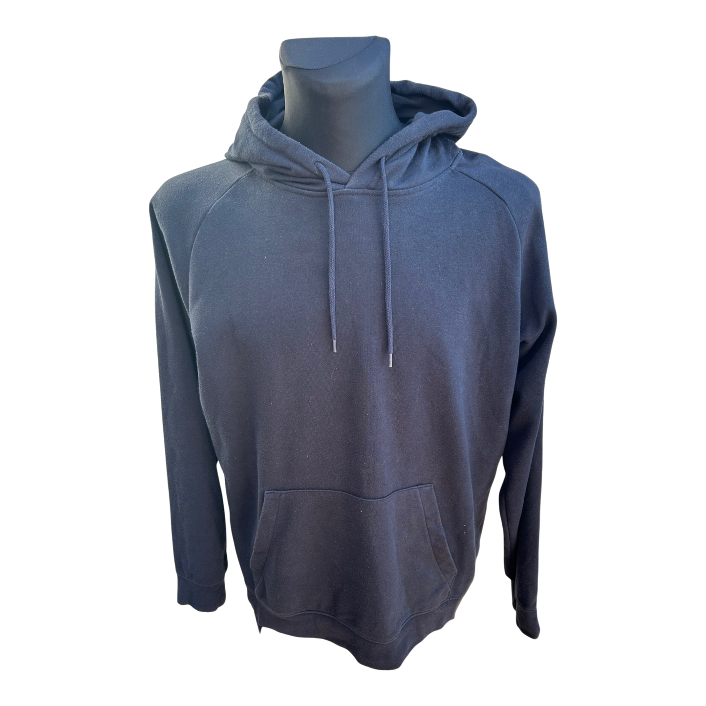 H&M Hoodie Herren Gr L Dunkelblau Kapuzenpullover Regular Fit Baumwolle Freizeit