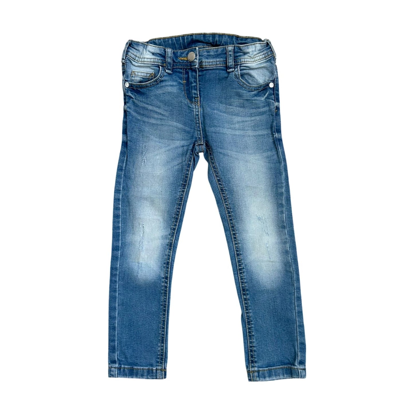 C&A Palomino Mädchen Jeans Gr 104 Blau Used Look Slim Fit Baumwolle Stretch