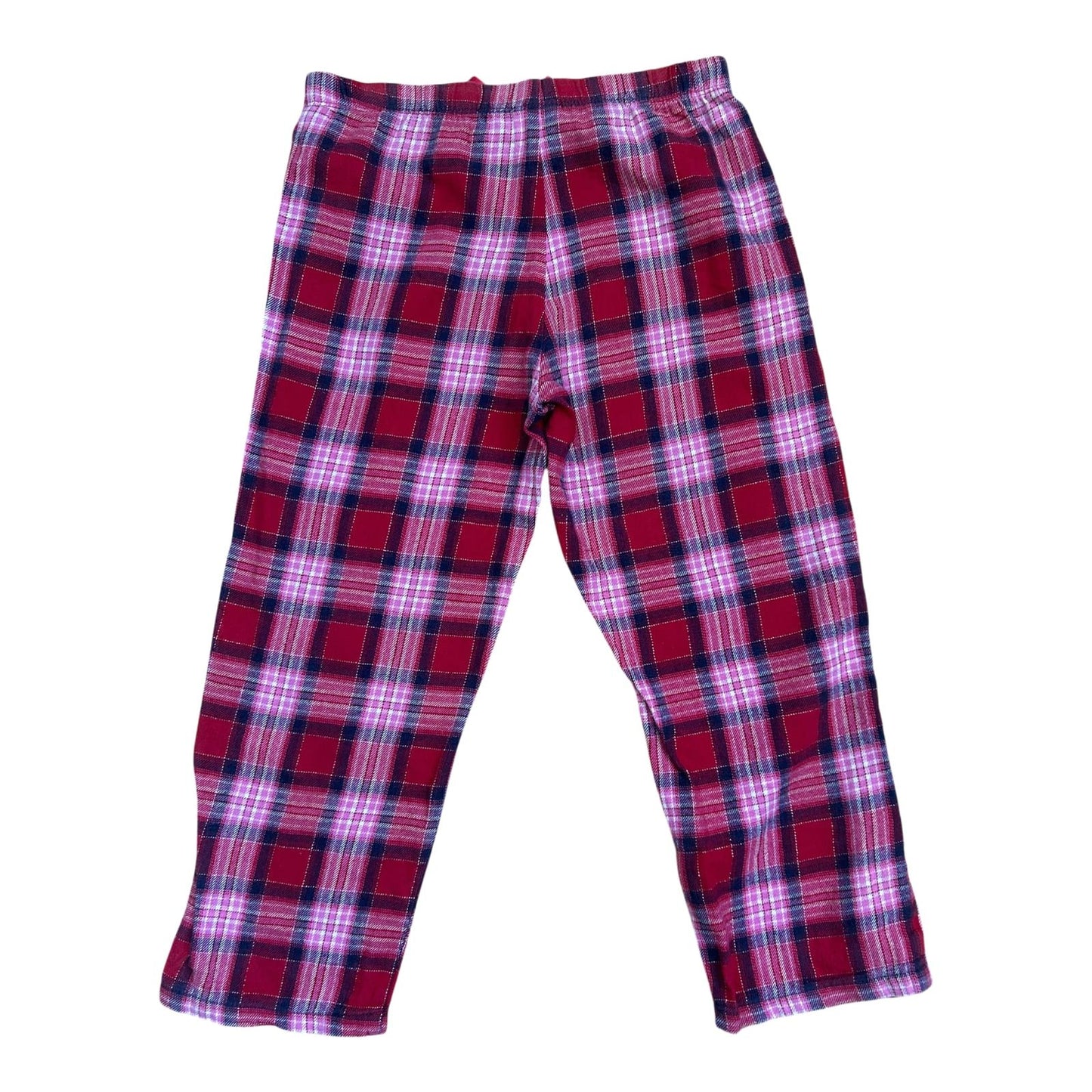 H&M Mädchen Stoffhose Gr 110 Pink Kariert Baumwolle Schleife Gummibund