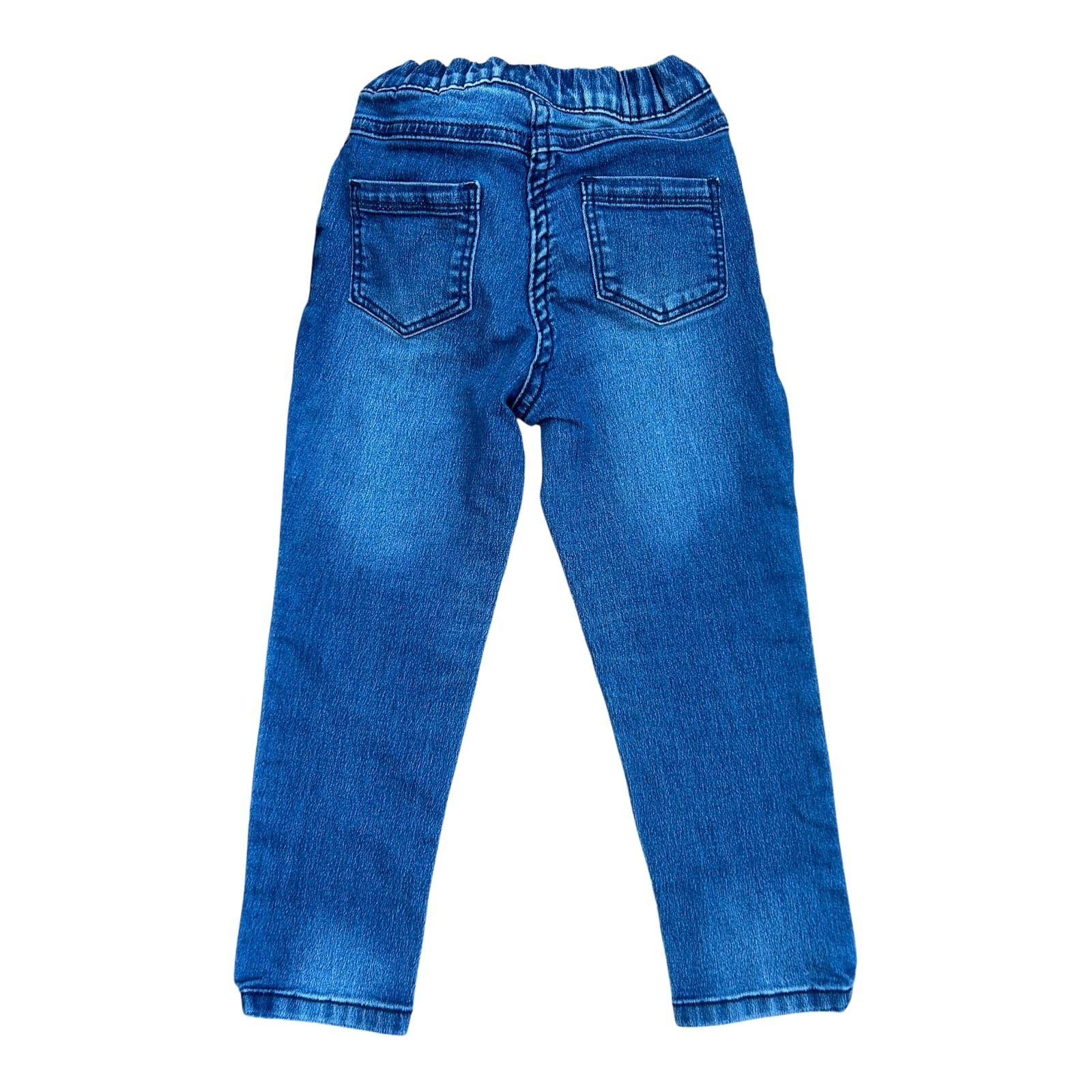 Poco Piano Mädchen Jeans Gr 104 Blau Slim Fit Stretch Denim Bindegürtel
