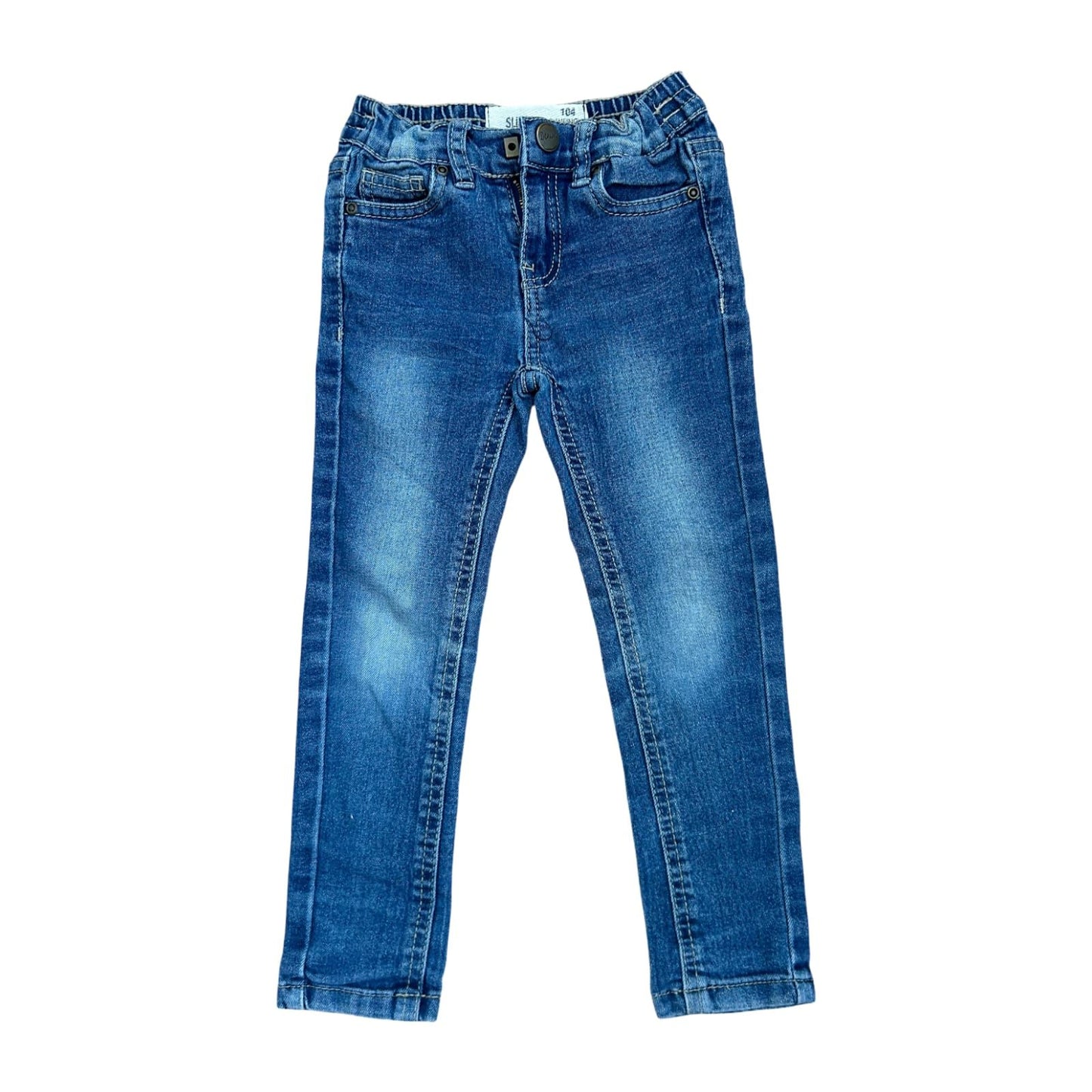 Infinity Kids Mädchen Jeans Gr 104 Blau Slim Fit Stretch Denim Used Look