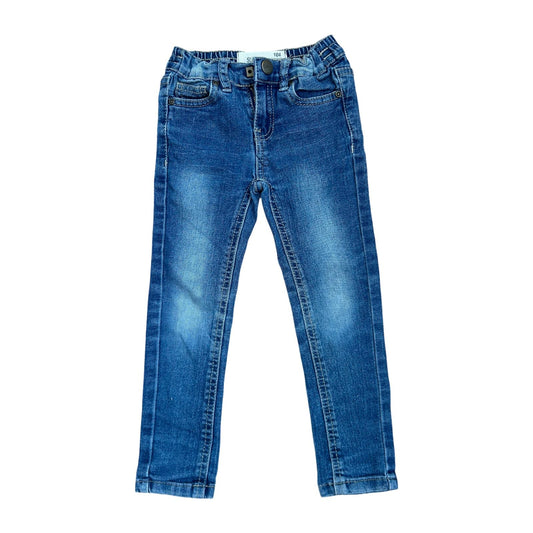Infinity Kids Mädchen Jeans Gr 104 Blau Slim Fit Stretch Denim Used Look