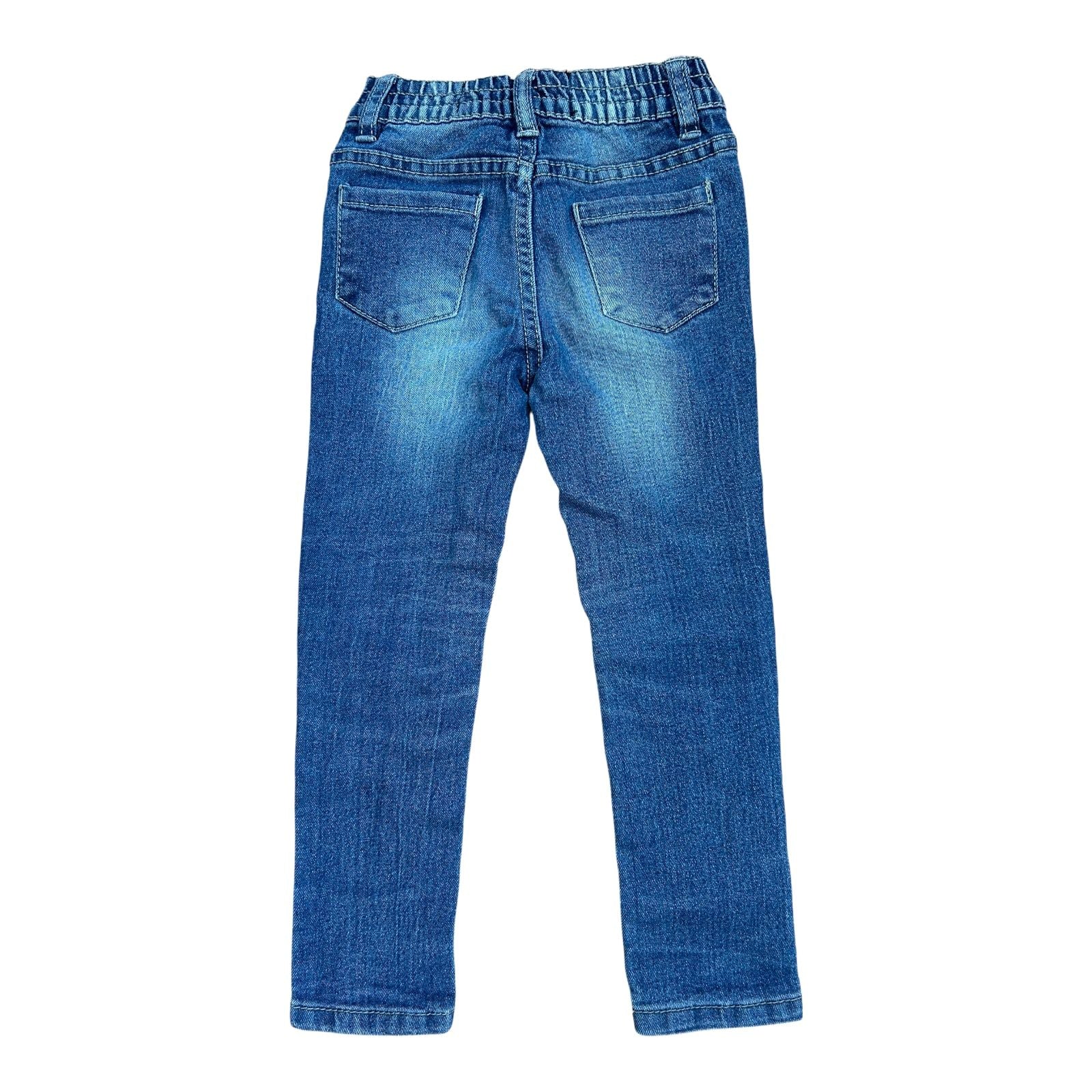 Infinity Kids Mädchen Jeans Gr 104 Blau Slim Fit Stretch Denim Used Look