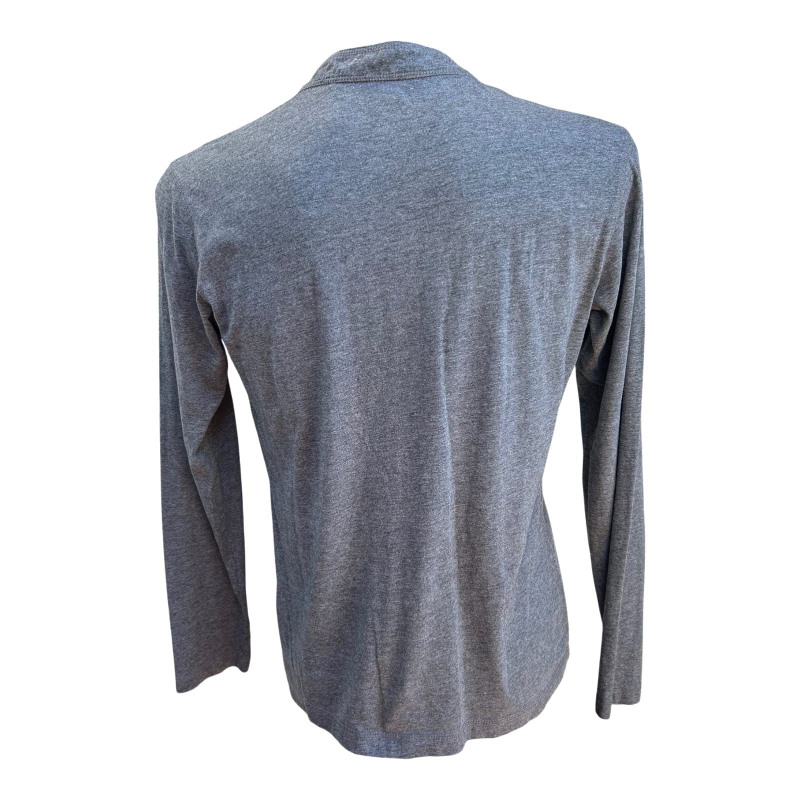Mexx Langarmshirt Herren Gr M Grau Baumwolle Henley Style Knopfleiste Freizeit