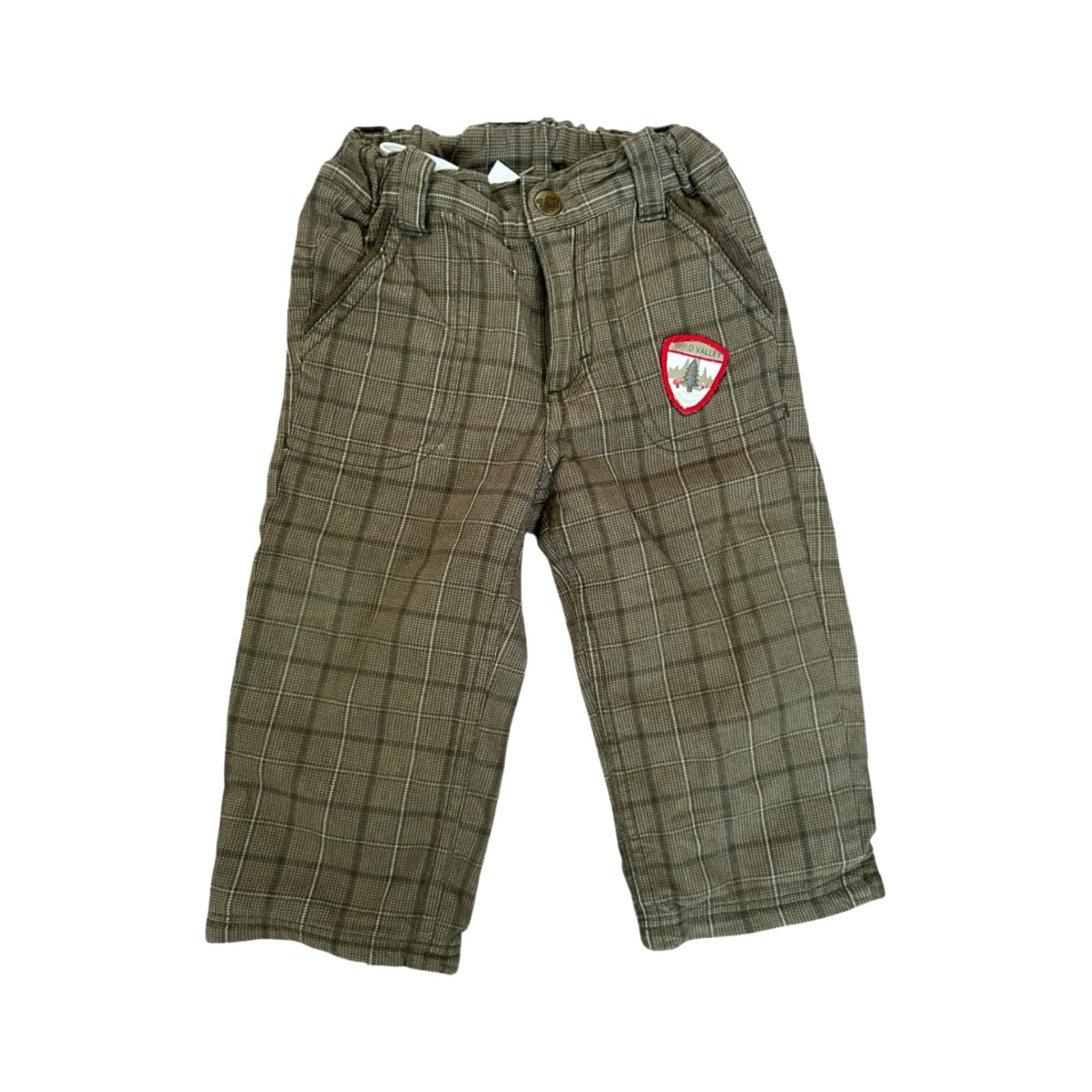 Topolino Baby Jungen Hose Gr 80 Braun Kariert Baumwolle Ranger Stil Elastisch