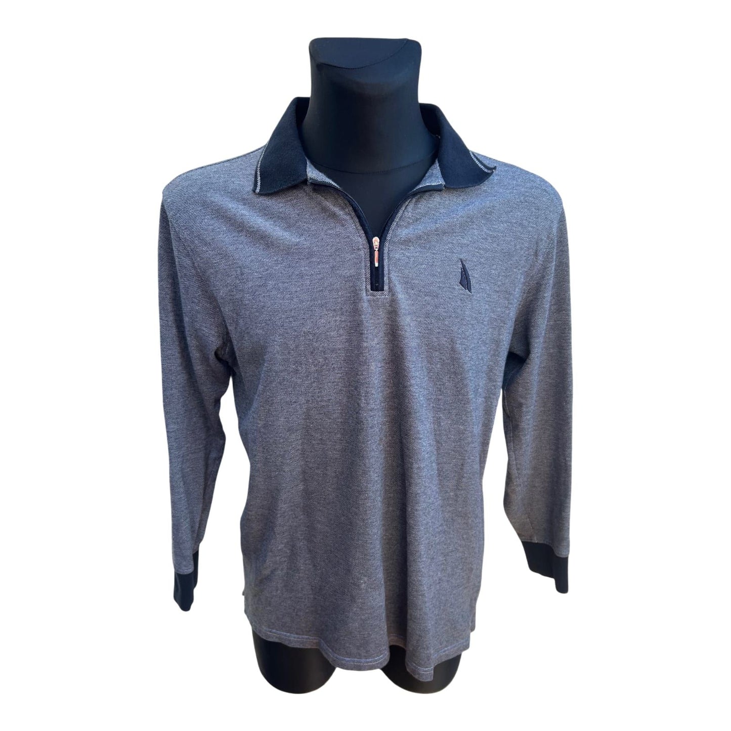 Andrew James Sailing Poloshirt Herren Gr 54 XL Grau Langarm Baumwolle Casual Sportlich