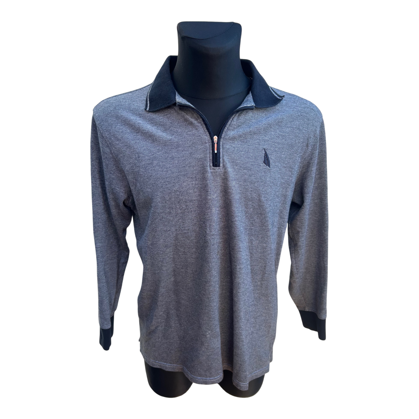 Andrew James Sailing Poloshirt Herren Gr 54 XL Grau Langarm Baumwolle Casual Sportlich