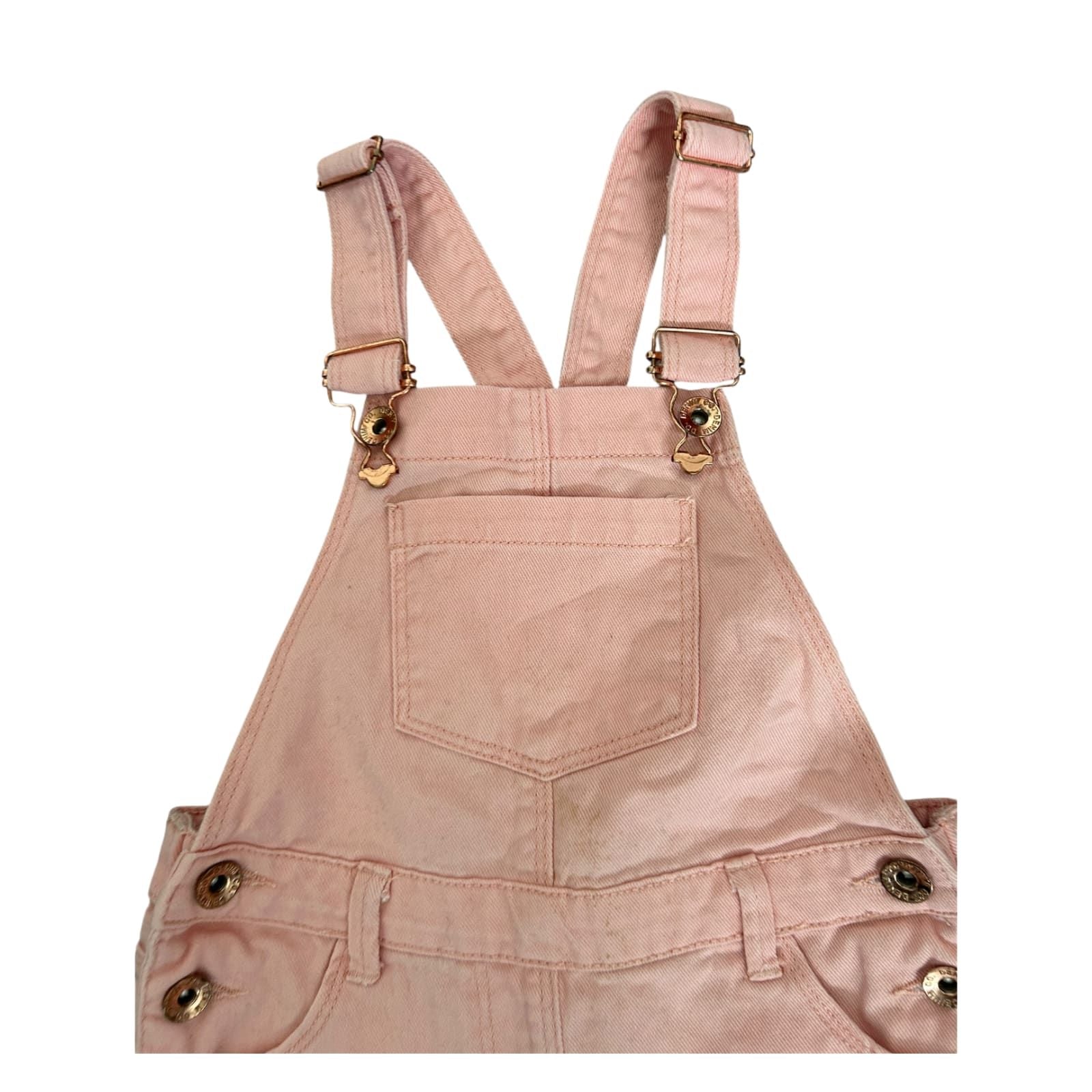Denim Co Mädchen Latzshorts Gr 122 Rosa Baumwolle Spitze Sommer Overall
