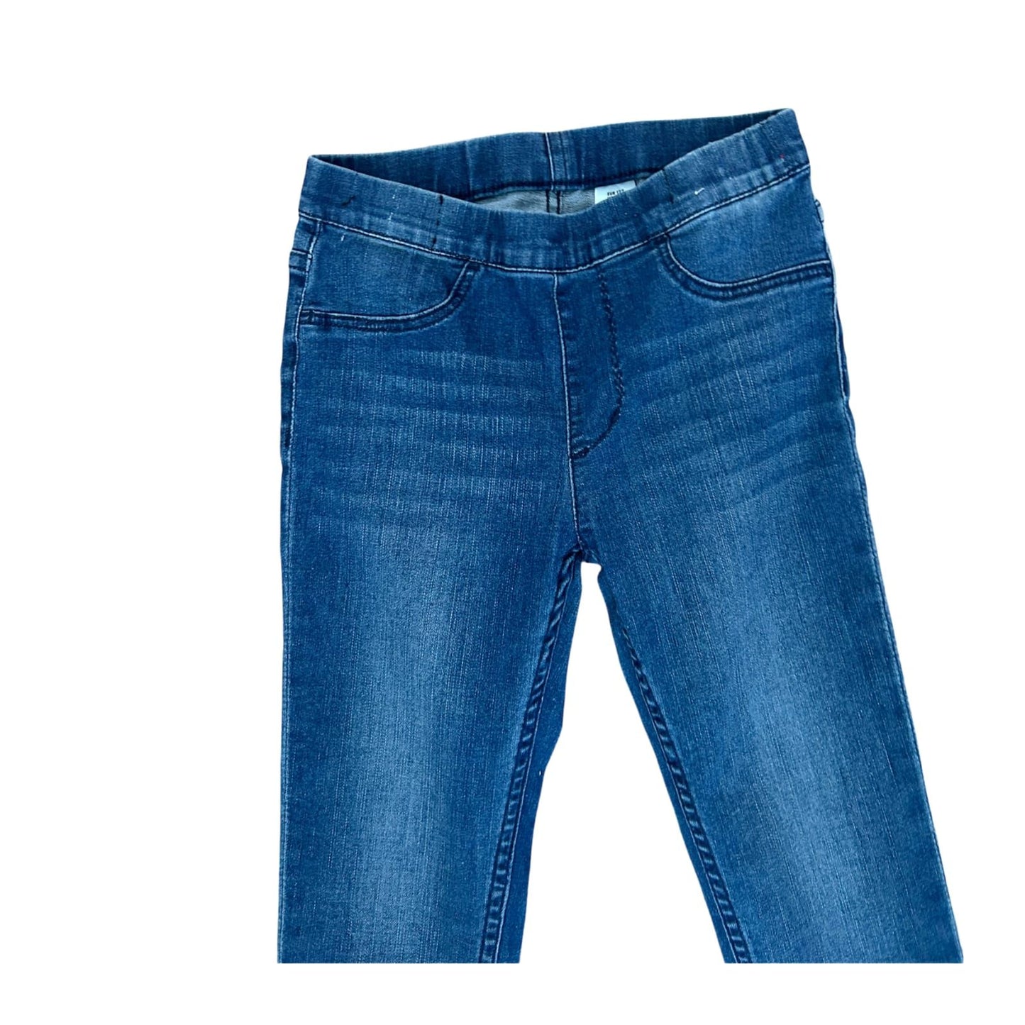 H&M Mädchen Leggings Gr 122 Blau Stretch Jeansoptik Slim Basic Kinder Hose