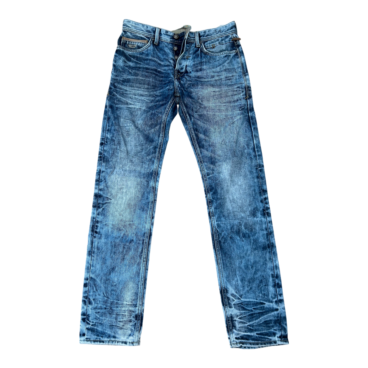 Blend Jeans Herren W30 L32 Blau Twister Slim Fit Knopfleiste Baumwolle Used Look