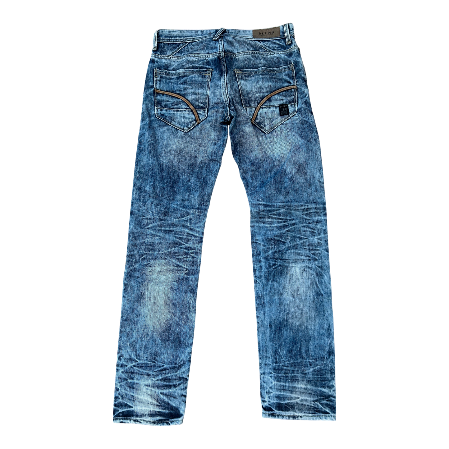 Blend Jeans Herren W30 L32 Blau Twister Slim Fit Knopfleiste Baumwolle Used Look