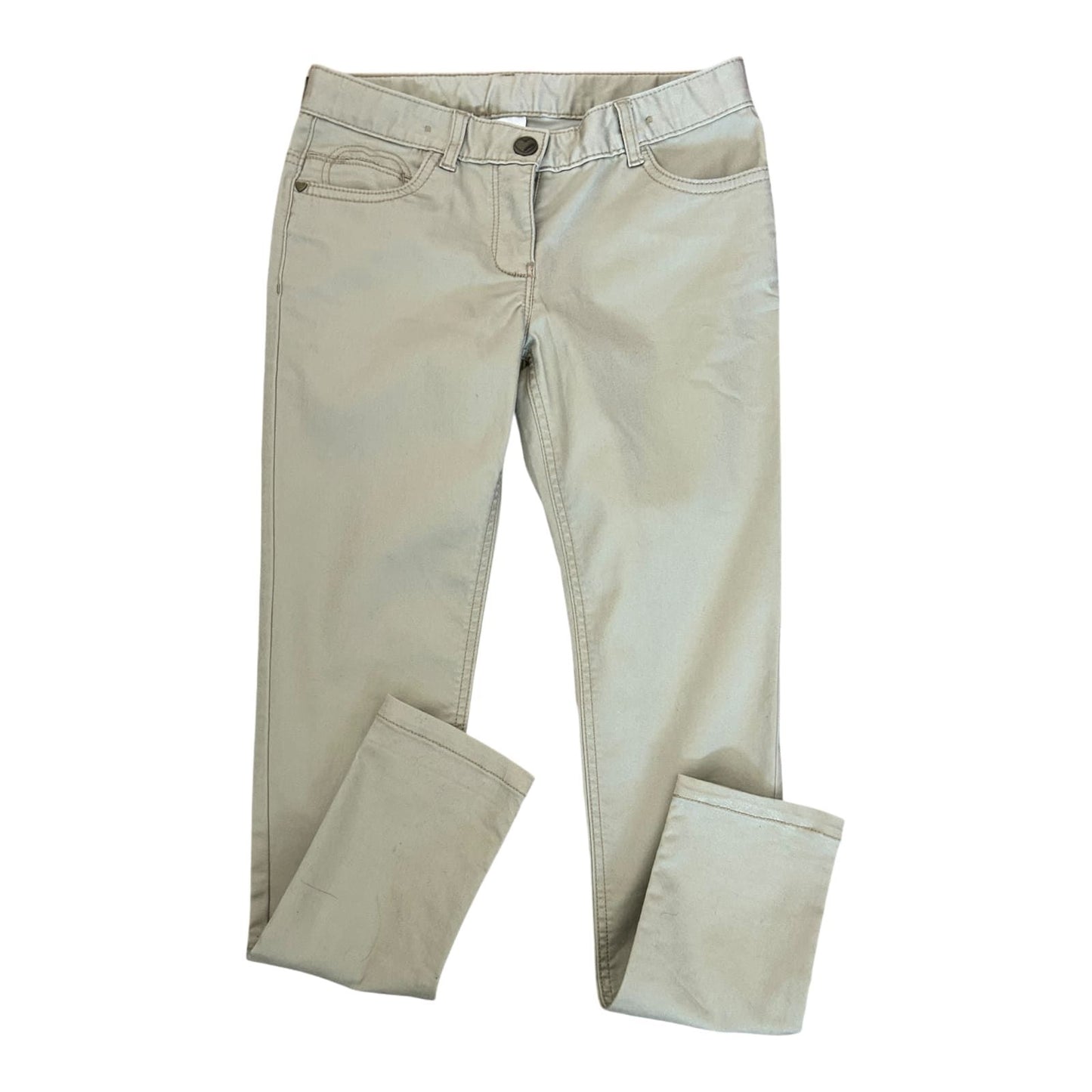 Palomino Jeans Mädchen Hose Gr 140 Beige Glitzer Skinny Stretch Modern Chic