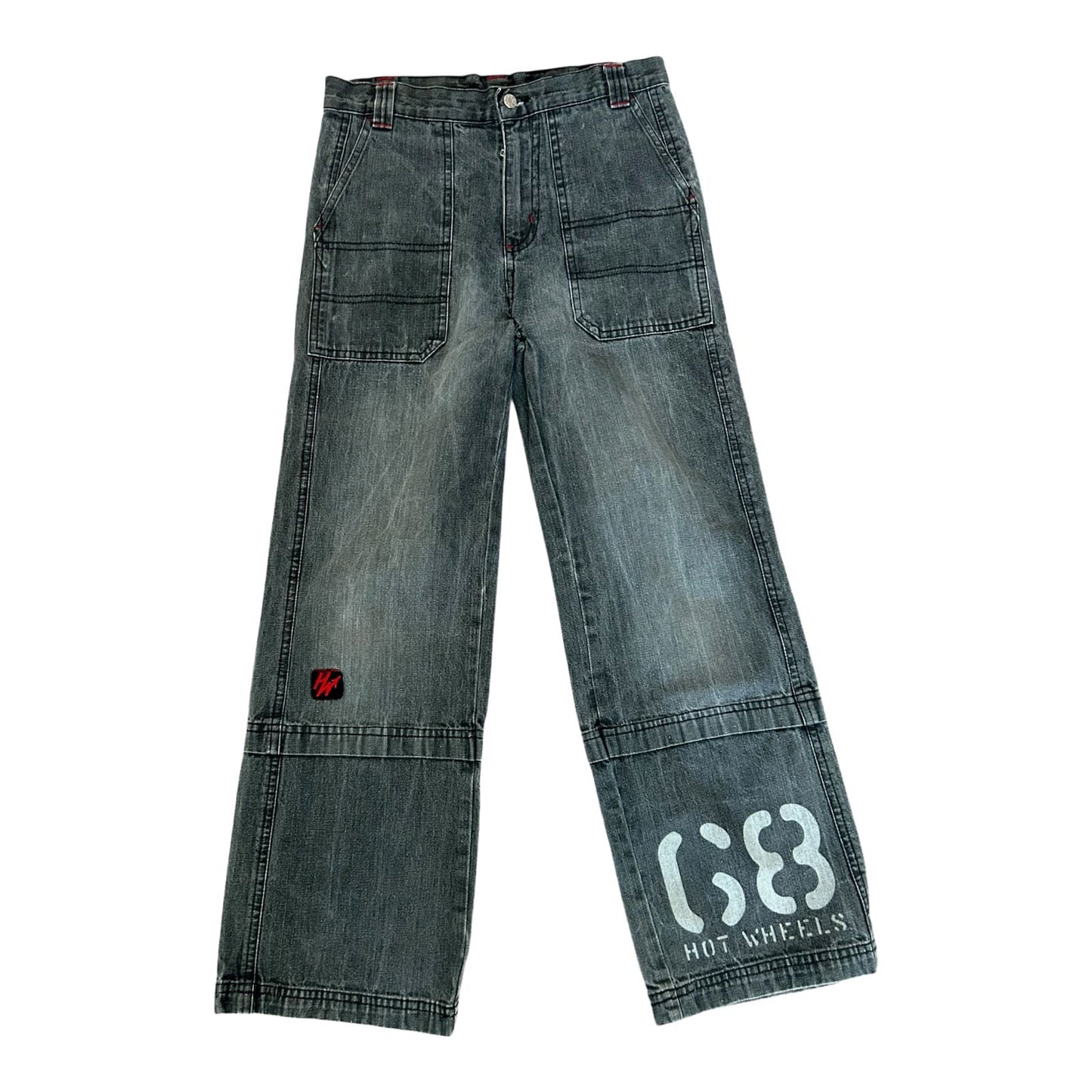 Hot Wheels Jeans Jungen Hose Gr 146 Grau Baggy Logo Streetwear Trend Cool