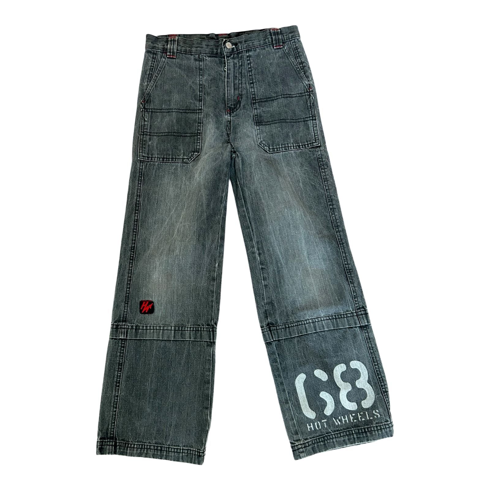 Hot Wheels Jeans Jungen Hose Gr 146 Grau Baggy Logo Streetwear Trend Cool
