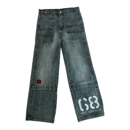 Hot Wheels Jeans Jungen Hose Gr 146 Grau Baggy Logo Streetwear Trend Cool