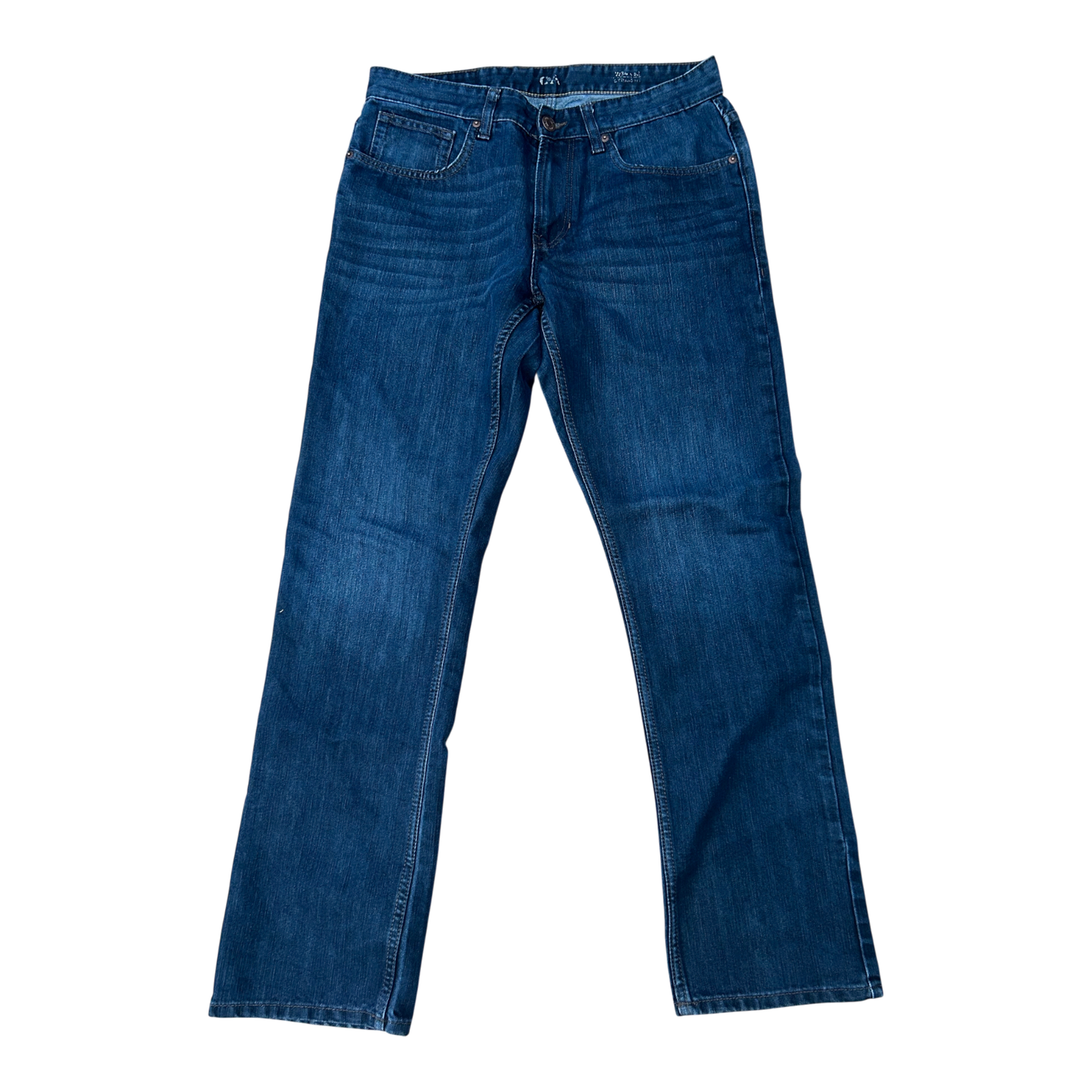 C&A Jeans Herren Gr 34 32 Blau Straight Fit Denim Baumwolle Stretch Klassisch