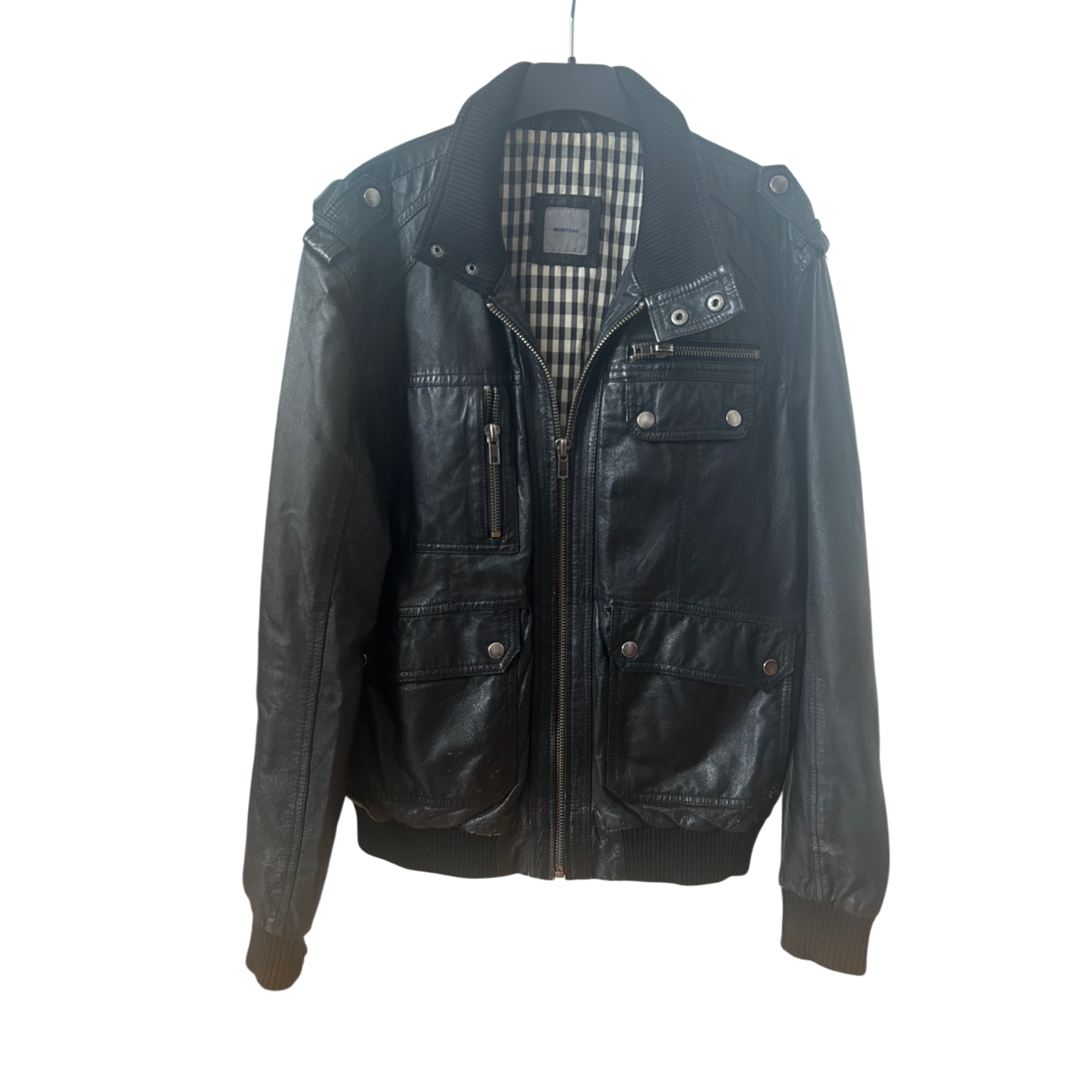 Montego Lederjacke Herren M Schwarz Echtleder Nappaleder Jacke Classic Style