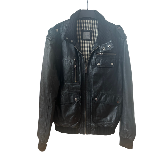 Montego Lederjacke Herren M Schwarz Echtleder Nappaleder Jacke Classic Style