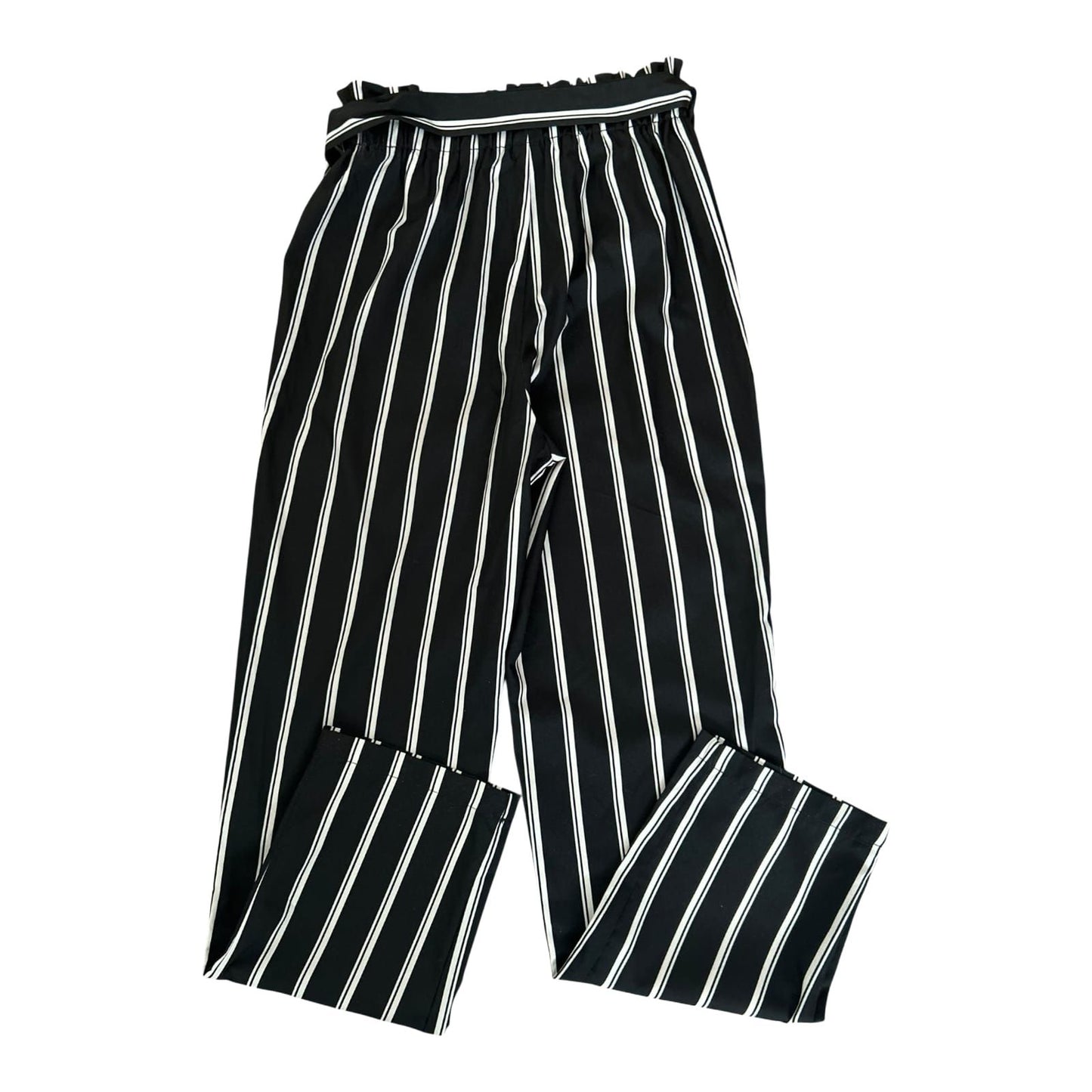 Shein Hose Mädchen Gr 152 Schwarz Weiss Gestreift Sommer Leicht Weit