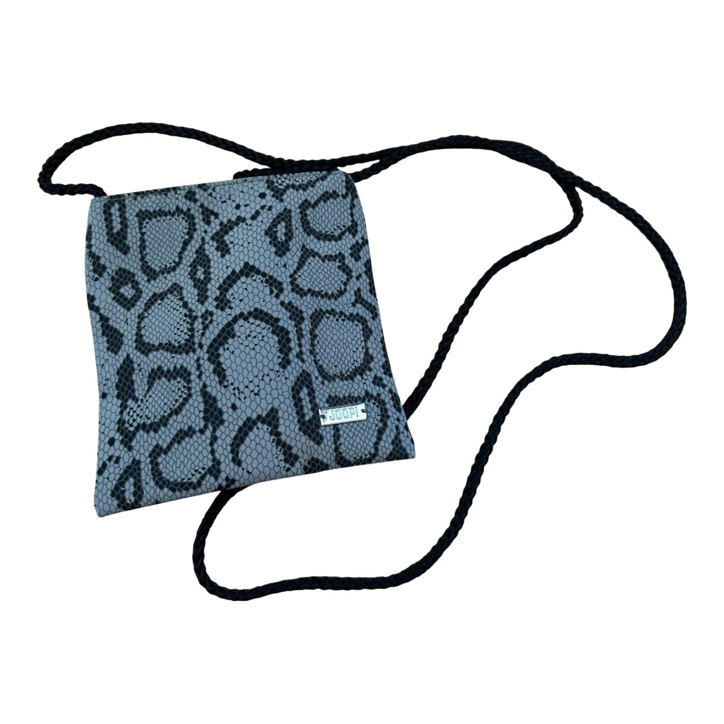Joop Tasche Mini Crossbody Grau Schlangenmuster Reißverschluss Umhängetasche Elegant