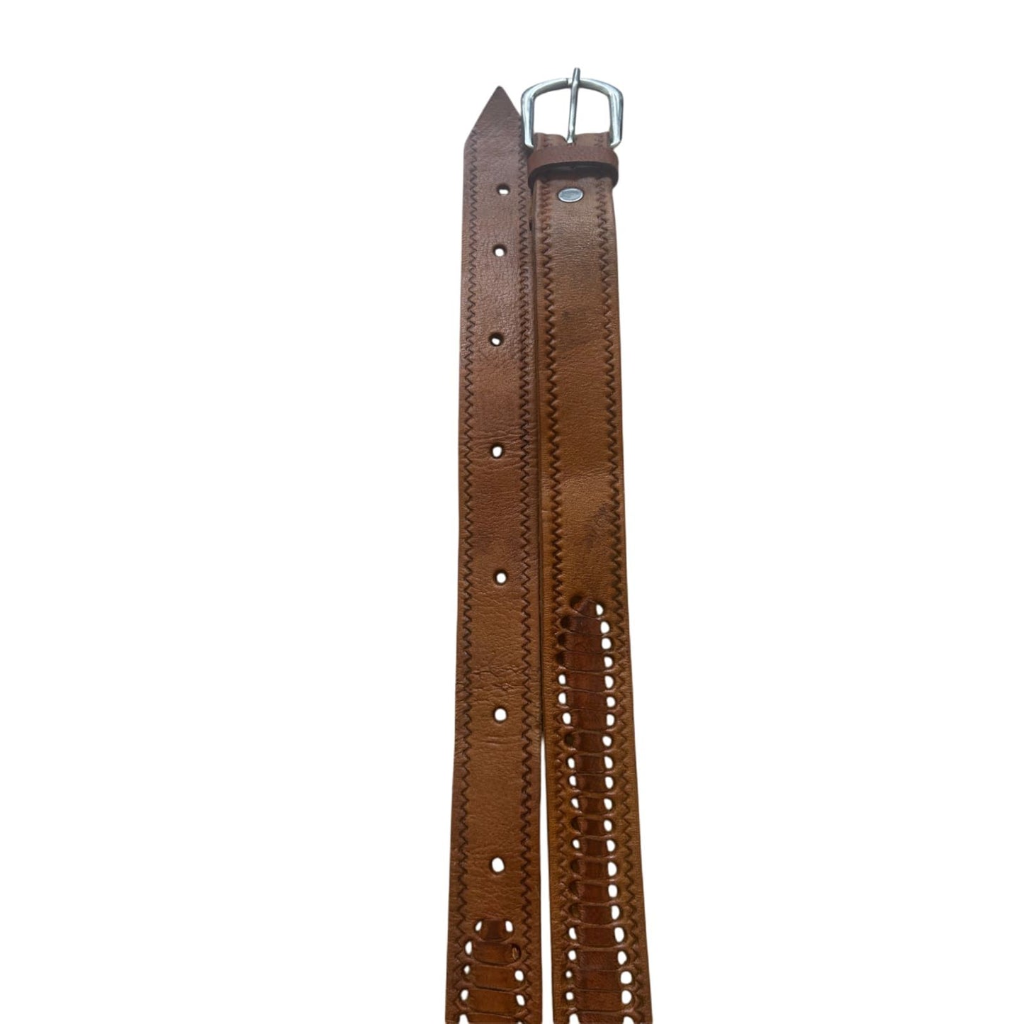 Hochwertiger Ledergürtel mit Flechtdetails Größe 95 cm Vintage Western Look