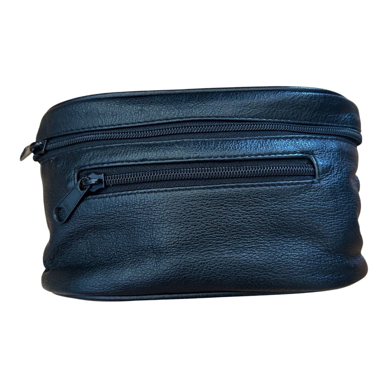 Gürteltasche Schwarz Echtleder Reißverschluss Tasche Gürtel Vintage Praktisch