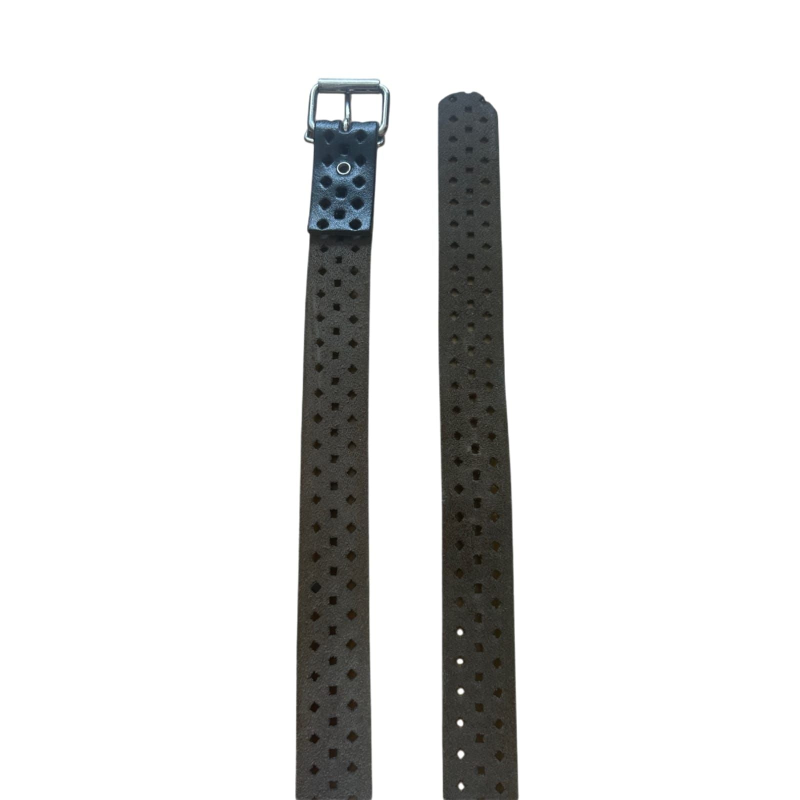 Damen Gürtel 100 cm Lochmuster Dunkelbraun Leder Elegant Gürtel Klassisch